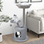 42 Inch Cat Tower with Curved Metal Frame - Gray