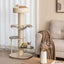 Árbol para Gatos Premium de 47 Pulgadas con Postes de Rascado de Sisal Engrosado - Gris
