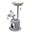 42 Inch Cat Tower with Curved Metal Frame - Gray