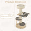 Árbol para Gatos Premium de 47 Pulgadas con Postes de Rascado de Sisal Engrosado - Gris