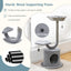 42 Inch Cat Tower with Curved Metal Frame - Gray