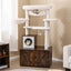 Rustic Brown Cat Tree with Litter Box Enclosure