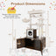 Rustic Brown Cat Tree with Litter Box Enclosure