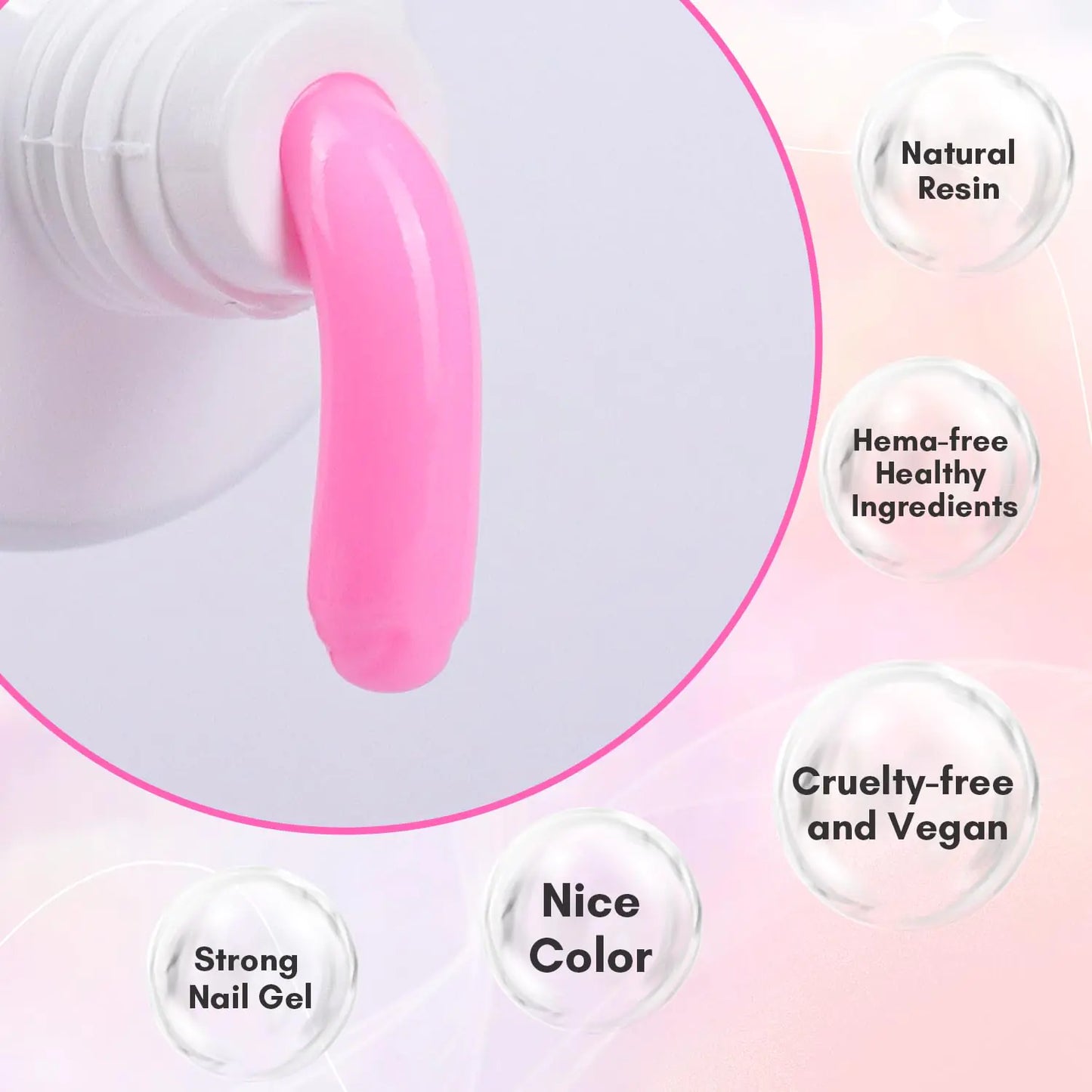 Makartt Fondant Pink Poly Nail Gel - 50ML