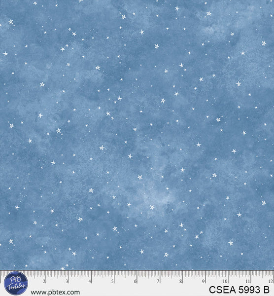 Tissu en coton bleu Celestial Seasons au mètre