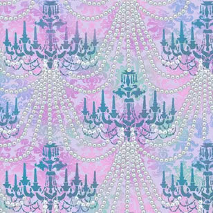 Chandelier Pearls-Lilac Cotton Fabric - 44"/45" Per Yard