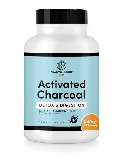 Activated Charcoal Capsules for Digestive Health - Korvel