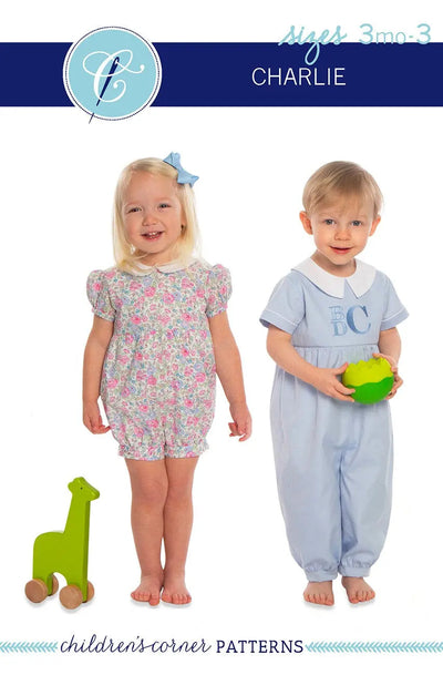 Charlie Romper Sewing Pattern (3mo-3)
