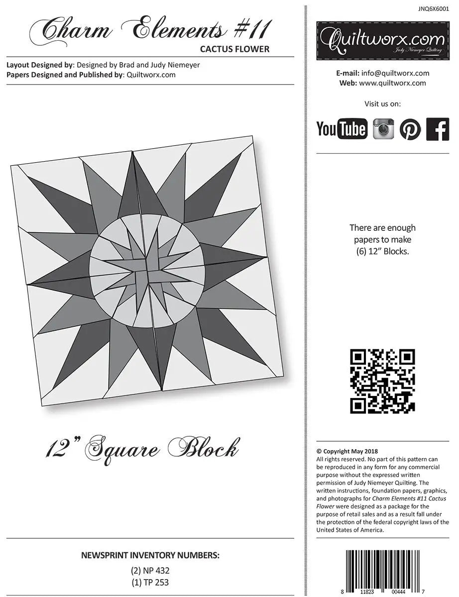 Modèle de couture Charm Elements 11 Fleur de cactus