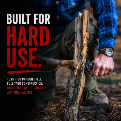 Coffret cadeau de couteau de survie bushcraft en acier à haute teneur en carbone 1095 « The Bloodline » 