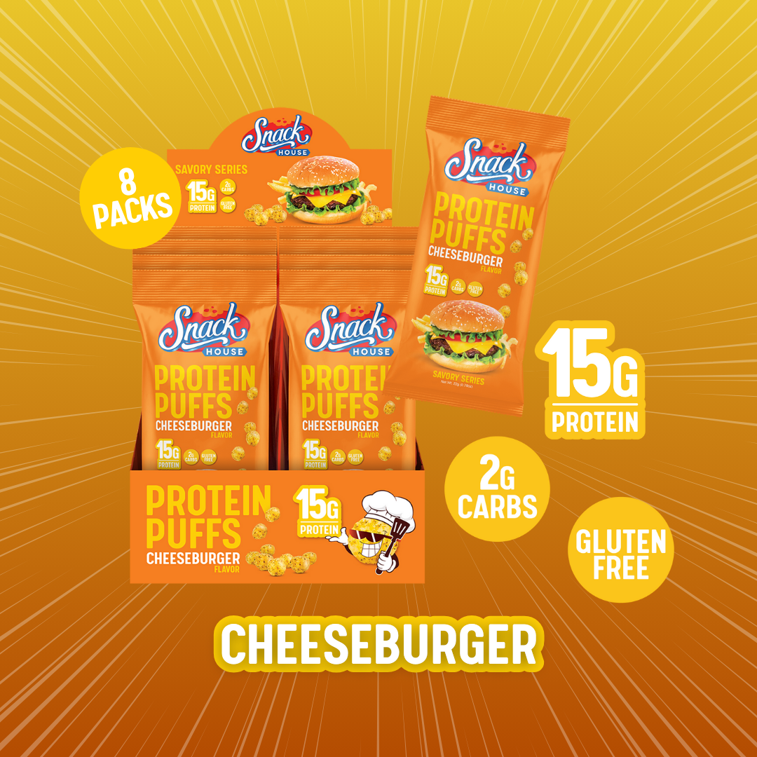Cheeseburger Protein Puffs – 15 g Protein, Savory Burger Flavor - Korvel