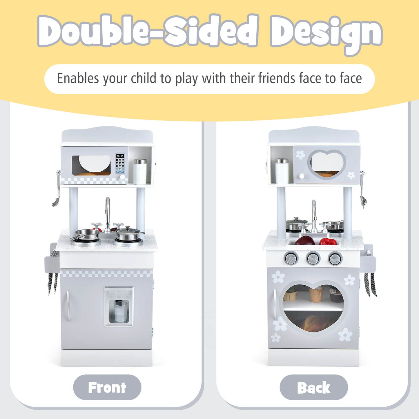 Chef Pretend Kitchen Playset with Oven and Sink for Toddlers