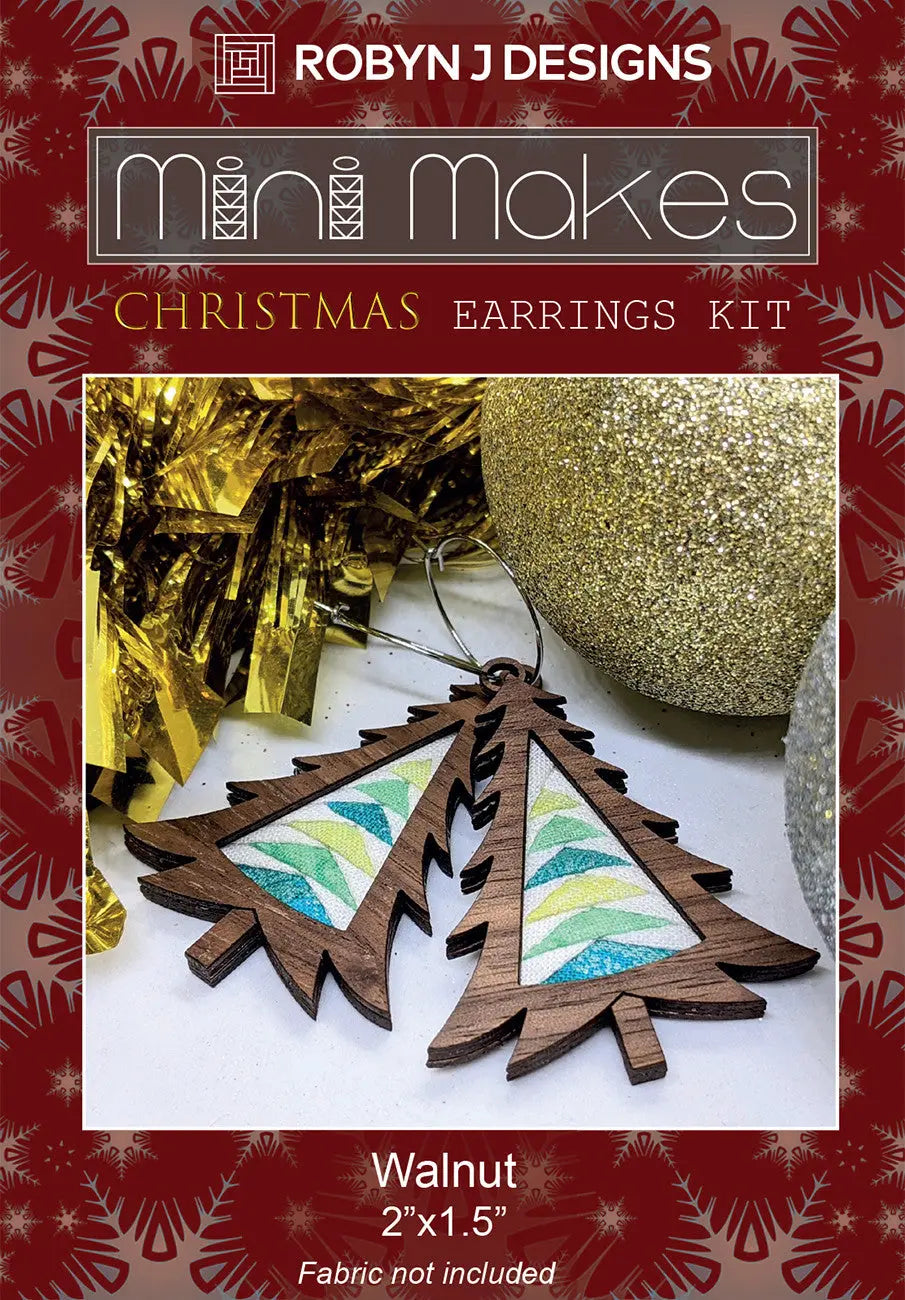 Kit de boucles d'oreilles en forme de sapin de Noël en noyer