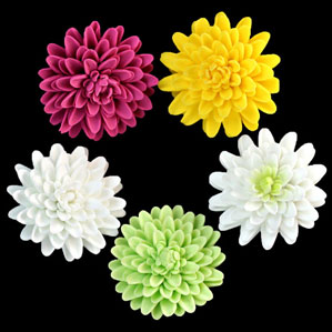 Chrysanthemum Edible Decorations - Assorted Colors - 32ct