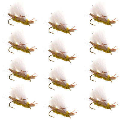 Golden Foam Chubby Chernobyl Ant Flies - 12 Pack Size 10 - Korvel