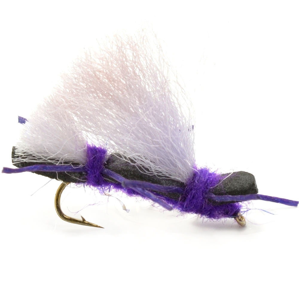 4 Pack Chubby Chernobyl Ant Purple Foam Body Grasshopper Fly - Hook Size 10 - Korvel