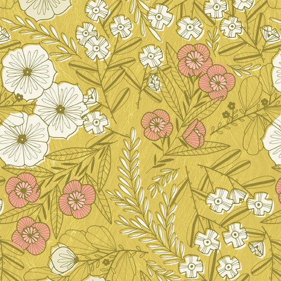 Tissu en coton Citrus Backyard Bloom - 44"/45" par yard