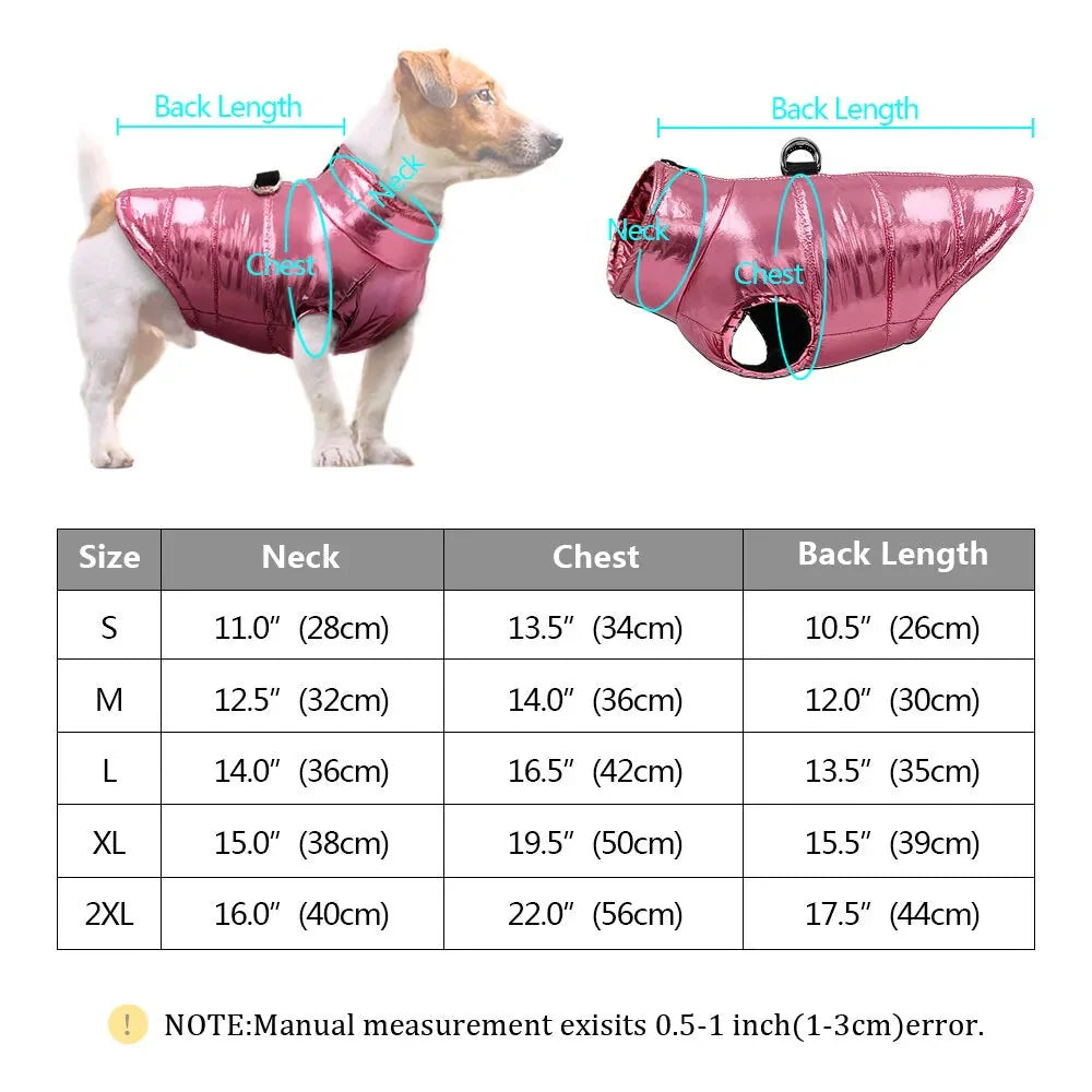 Veste d'hiver imperméable pour petits chiens
