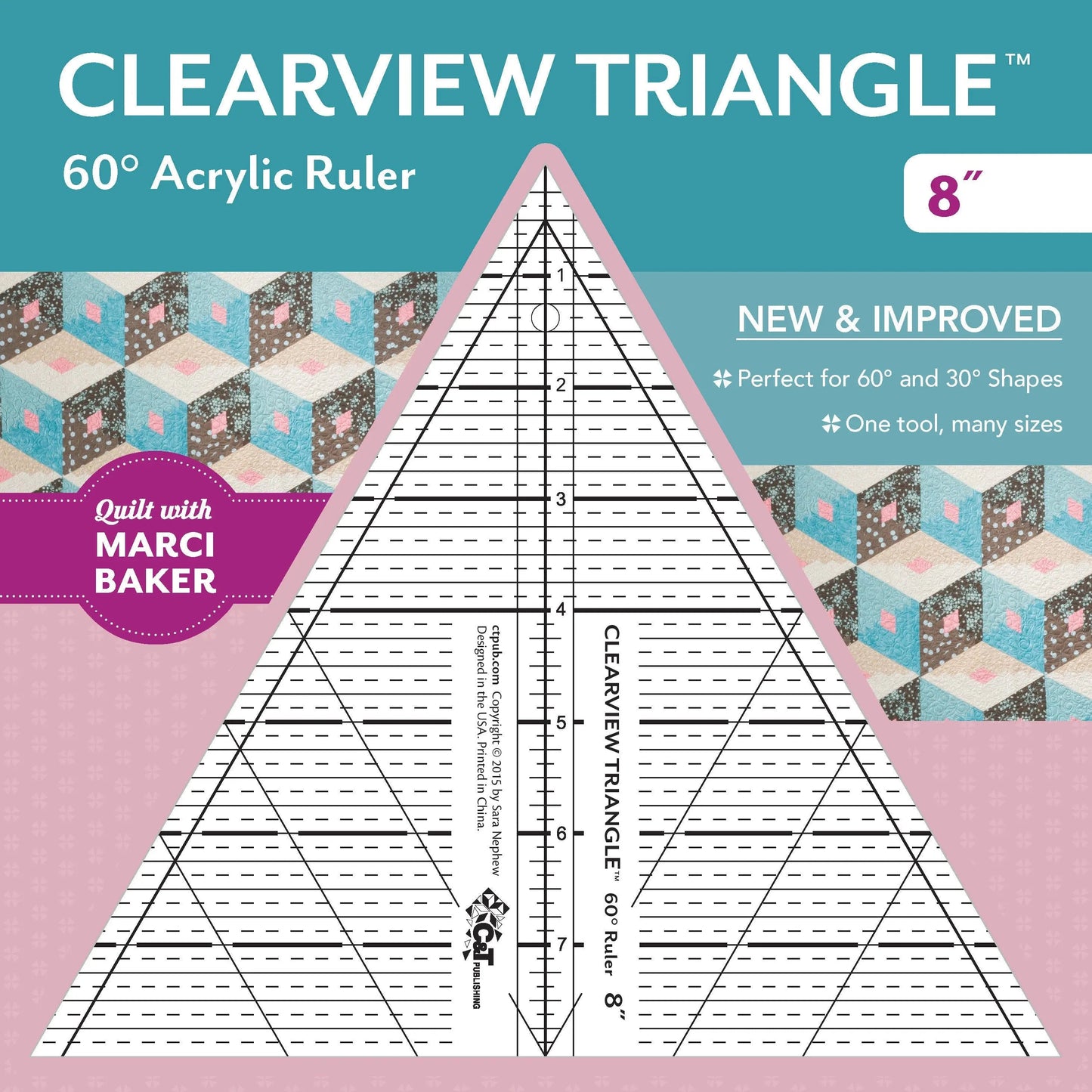 Règle triangulaire Clearview de 8 pouces pour la couture