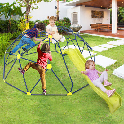 13.3 FT Geometric Climbing Dome with Wavy Slide & Platforms