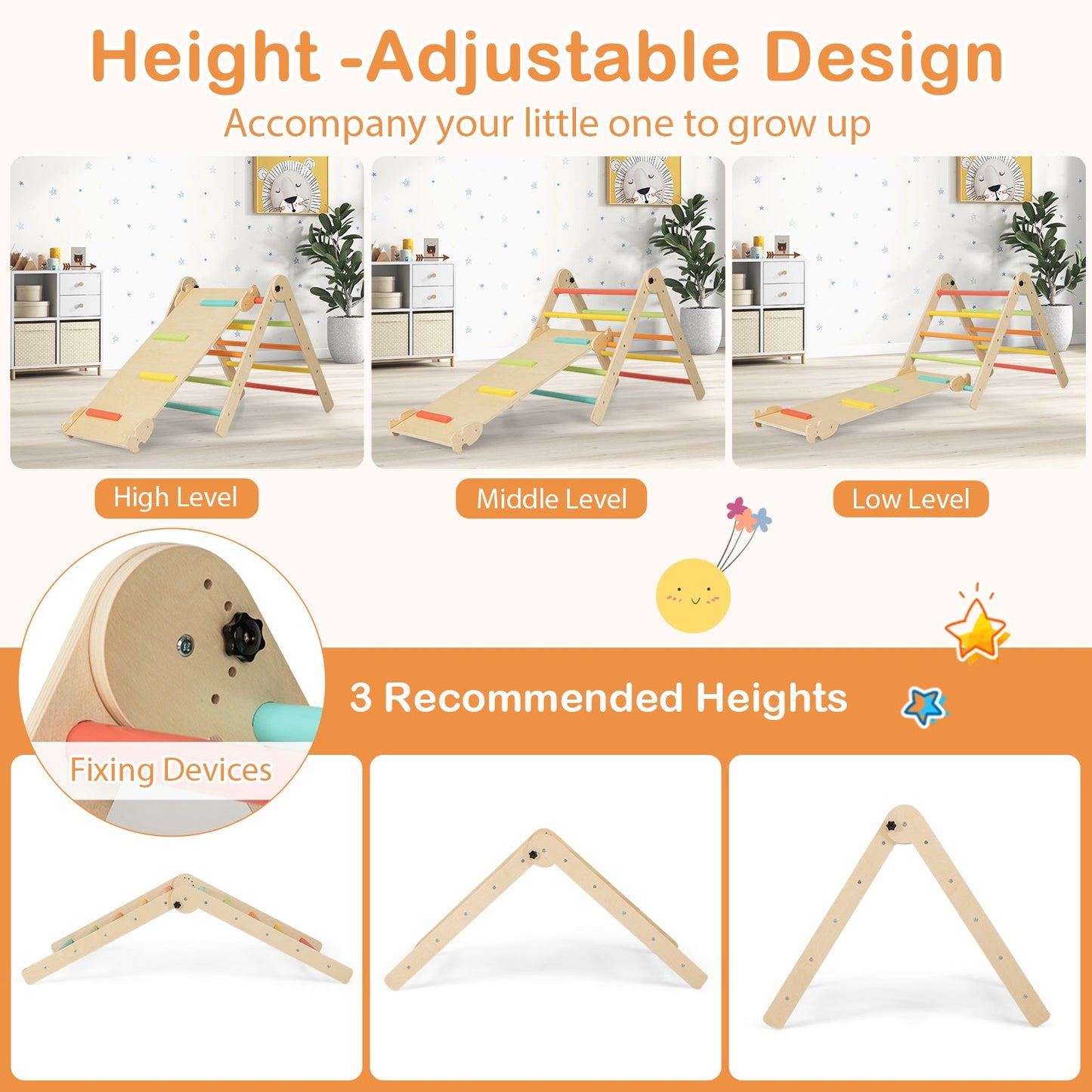 7-in-1 Indoor Climbing Toys for Toddlers - Multicolor