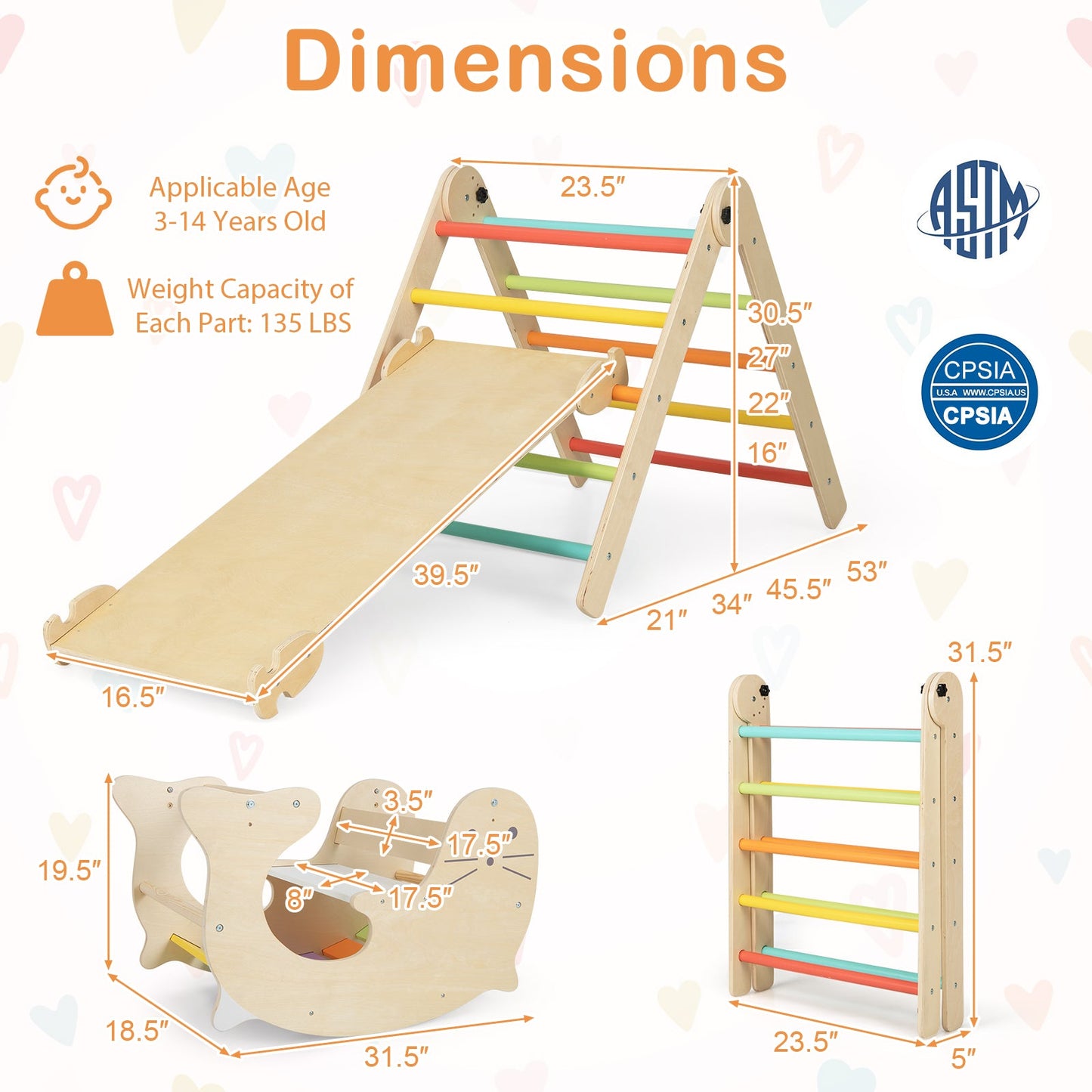 7-in-1 Indoor Climbing Toys for Toddlers - Multicolor
