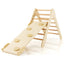 3-in-1 Wooden Climbing Triangle Set with Adjustable Ramp