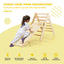3-in-1 Wooden Climbing Triangle Set with Adjustable Ramp