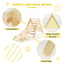 3-in-1 Wooden Climbing Triangle Set with Adjustable Ramp