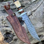 Premium 14” Damascus Steel Sub-Hilt Fighter Bowie Knife – Ideal Holiday Gift with Leather Sheath - Korvel