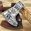 Odin's Edge: Custom Forged Norse Axe with 1095 Steel Blade & Handcrafted Ash Handle - Korvel