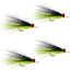 Clouser's Deep Minnow - Chartreuse & Black - Premium Saltwater & Bass Streamer Flies - Set of 4 (Size 1/0) - Korvel