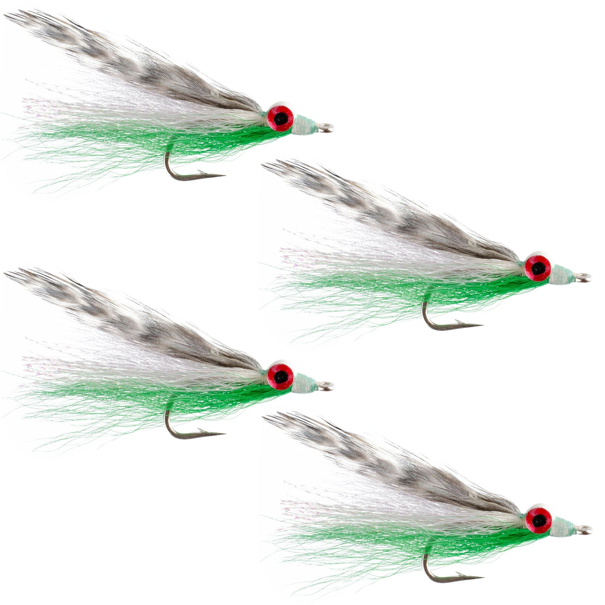 Clousers Clouceiver Deep Minnow - Premium Streamer Flies for Saltwater & Bass Fishing - Set of 4, Size 1/0 - Korvel