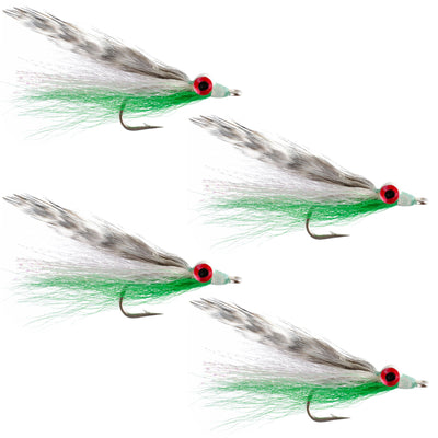 Clousers Clouceiver Deep Minnow - Premium Streamer Flies for Saltwater & Bass Fishing - Set of 4, Size 1/0 - Korvel