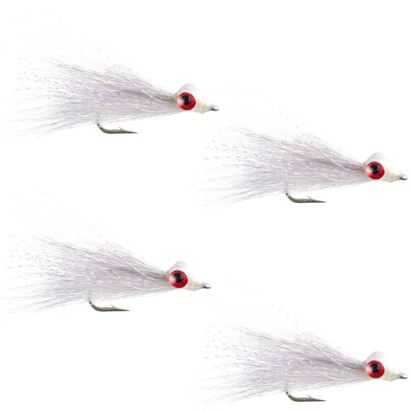Clouser's Deep Minnow - Premium Saltwater & Freshwater Streamer Flies - Set of 4 (Hook Size 1/0) - Korvel