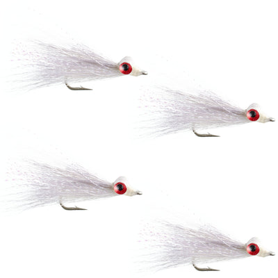 Clouser's Deep Minnow - Premium Saltwater & Freshwater Streamer Flies - Set of 4 (Hook Size 1/0) - Korvel