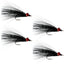 Clouser's Deep Minnow Black - Premium Saltwater & Bass Streamer Flies - Set of 4 (Size 1/0) - Korvel