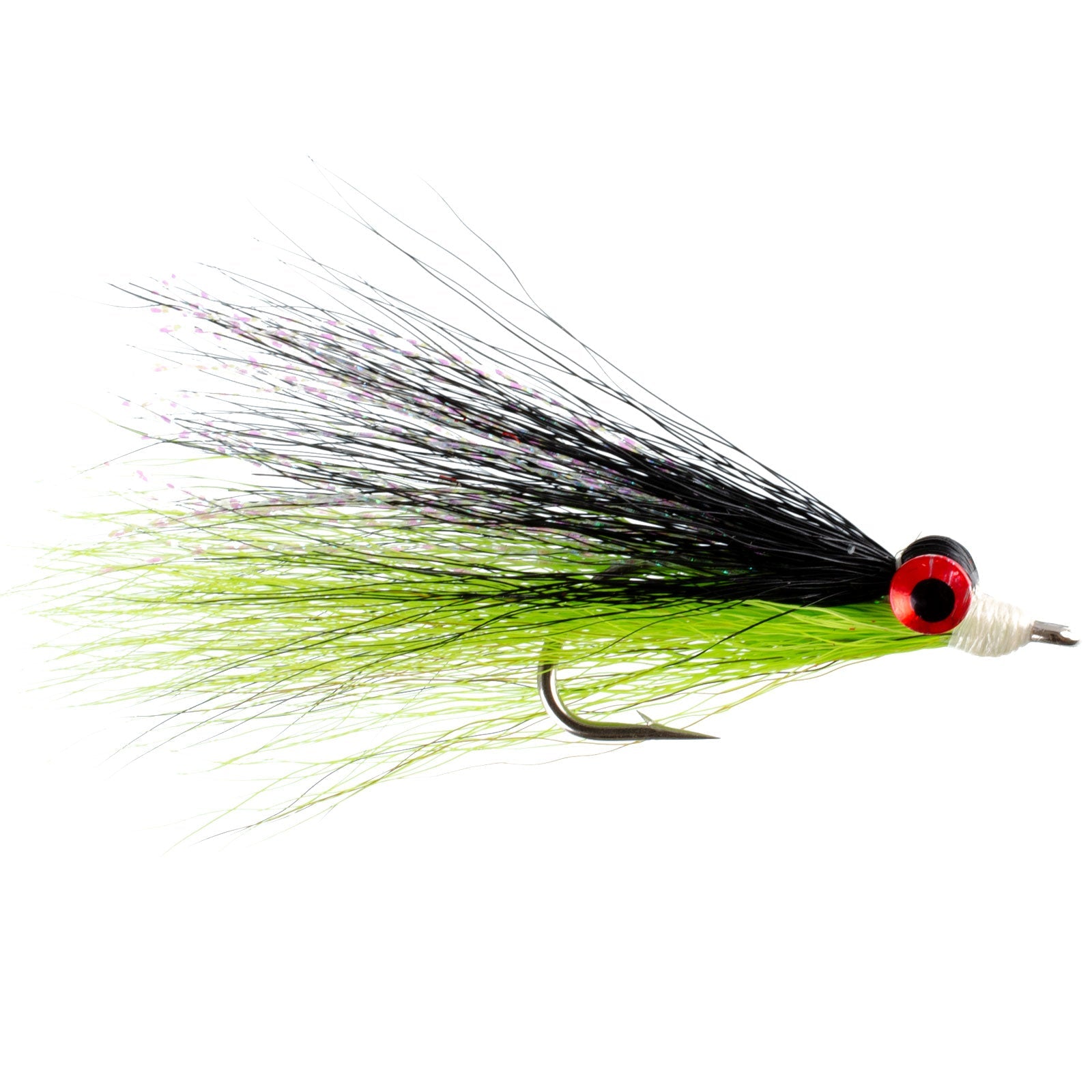 Clouser's Deep Minnow - Chartreuse & Black - Premium Saltwater & Bass Streamer Flies - Set of 4 (Size 1/0) - Korvel