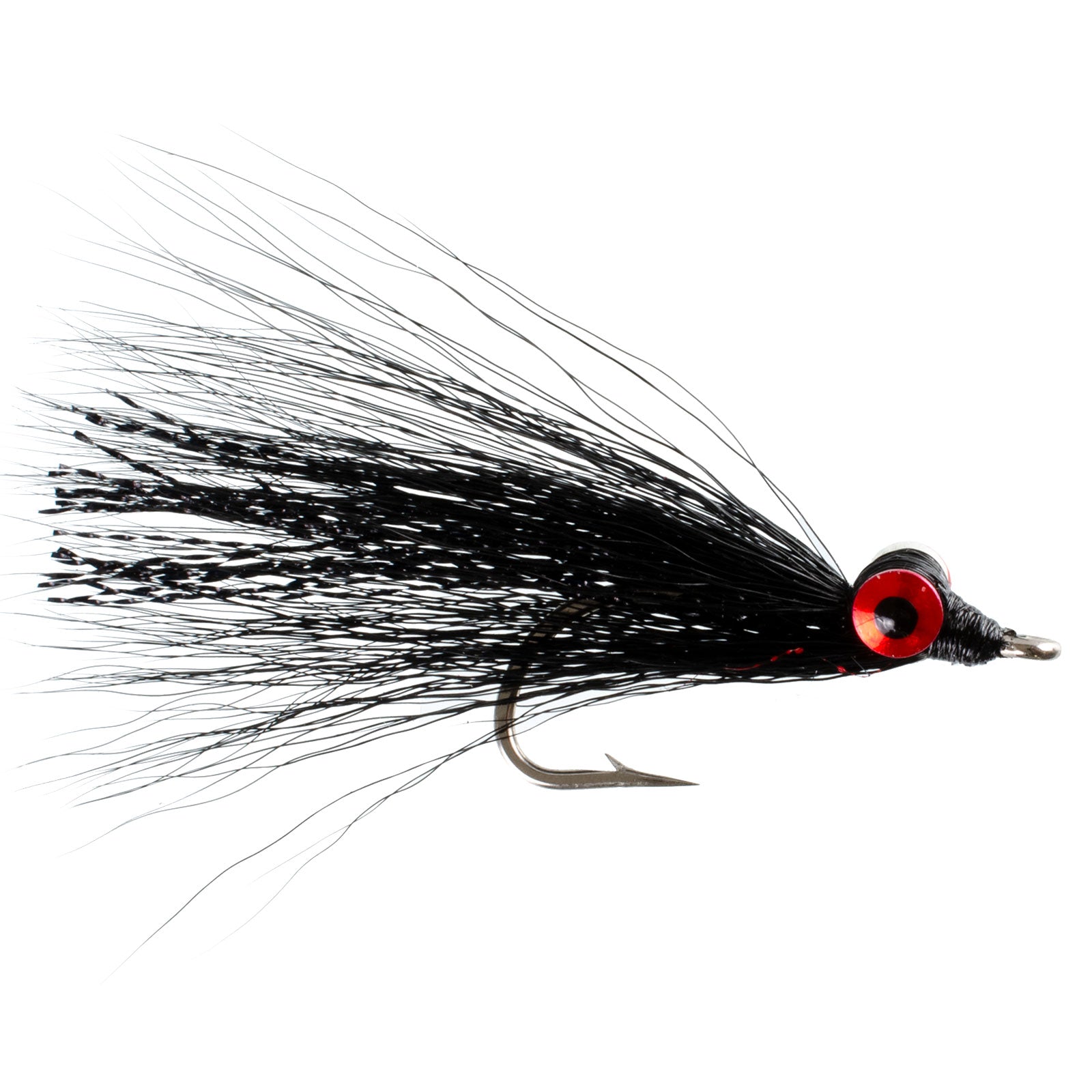 Clouser's Deep Minnow Black - Premium Saltwater & Bass Streamer Flies - Set of 4 (Size 1/0) - Korvel