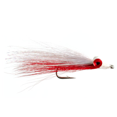 Clouser's Deep Minnow - Red & White Streamer Flies for Saltwater & Bass Fishing - Set of 4 (Size 1/0) - Korvel