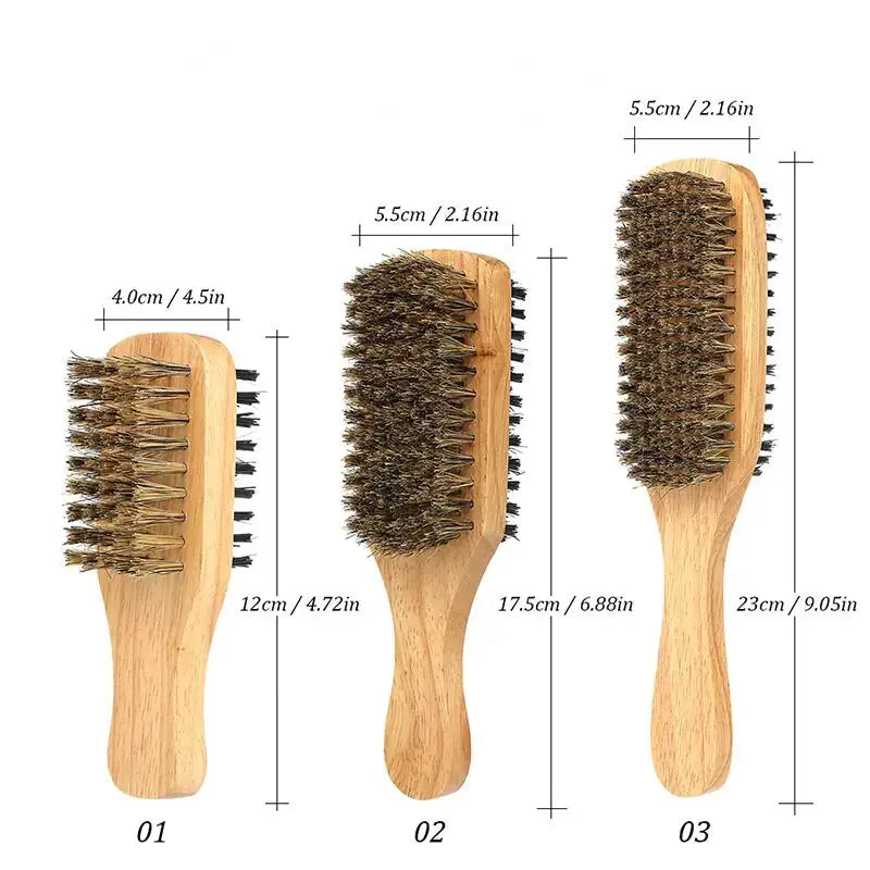 Men's Boar Bristle Wooden Hair Brush
