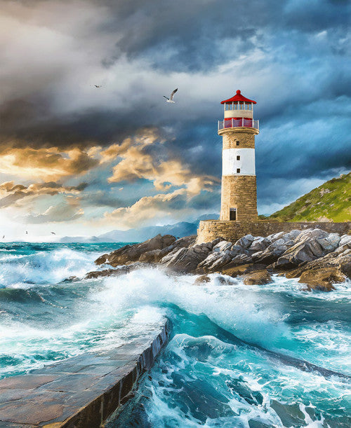 Coastal Guardians Lighthouse 36" Fabric Panel