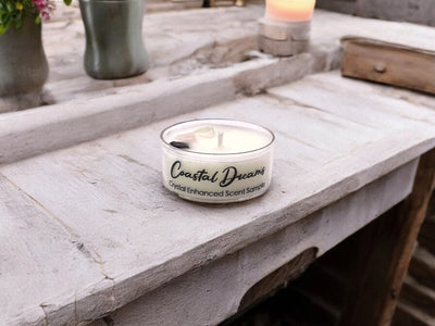 Sérénité côtière, bougie chauffe-plat de qualité supérieure à la cire de noix de coco et de soja, 28 g