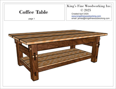 Premium Coffee Table Plans with Mortise and Tenon Joinery