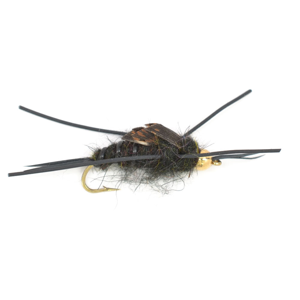 Triple Pack of Premium Gold Bead Kaufmann's Black Stonefly Nymphs - Size 4 - Korvel