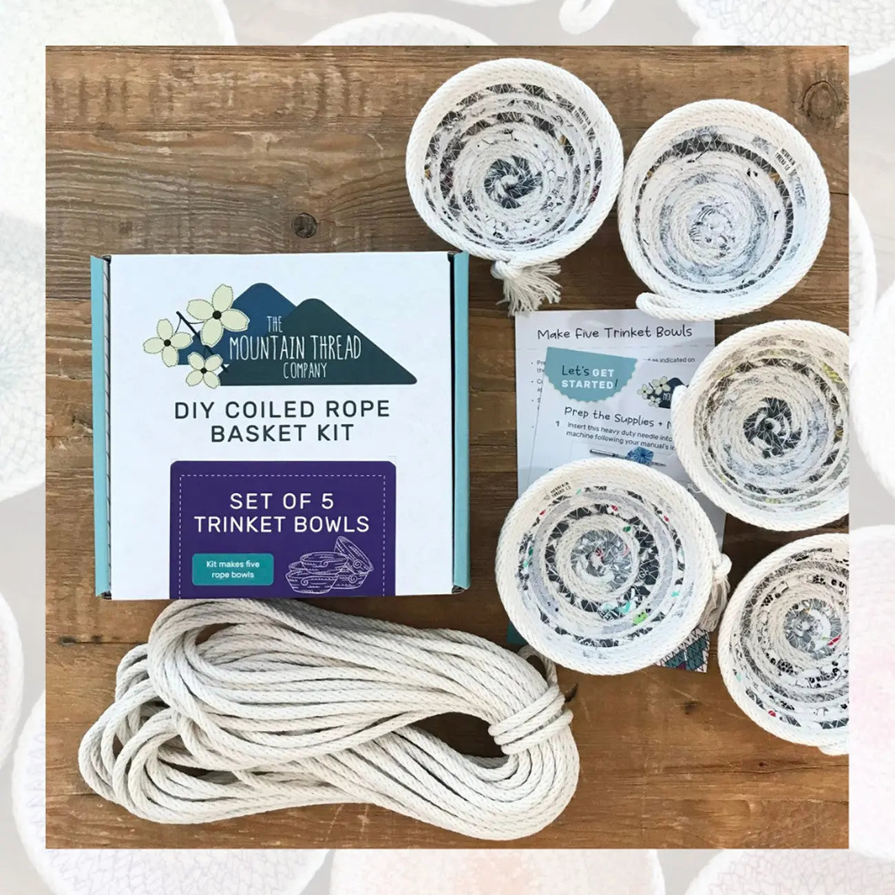 Coiled Rope Basket Kit - Create 5 Unique Trinket Bowls