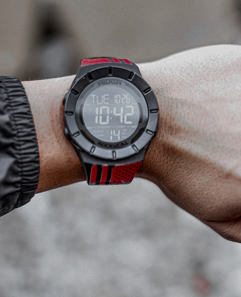 Coliseum Fit™ Assault - Red Edition (Phantom Black) Tactical Watch - Korvel