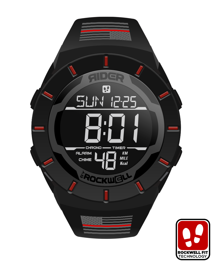 Montre Coliseum Fit™ Firefighter - Édition Liberté (Noir/Rouge)