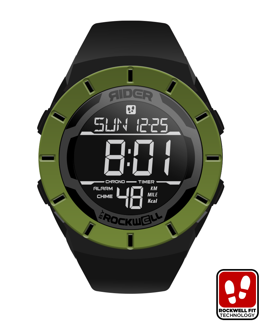 Coliseum Fit™ Halo Edition Watch (Black/OD Green) - Tactical Timepiece - Korvel