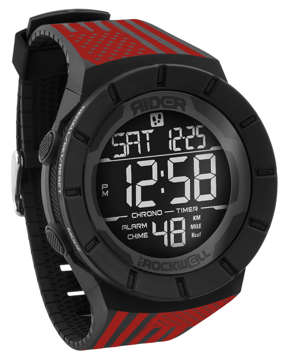 Coliseum Fit™ Assault - Red Edition (Phantom Black) Tactical Watch - Korvel